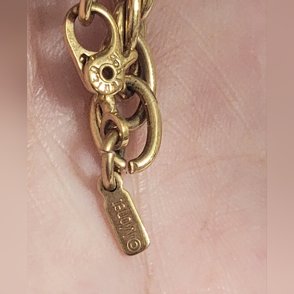 Monet Faux Pearl Gold-Tone Chain Long Vintage Necklace - Picture 5 of 6